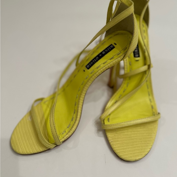 Alice and Olivia Neon Yellow Strappy Heels in Neon Yellow.|Green In Size 8.5 - Picture 9 of 11